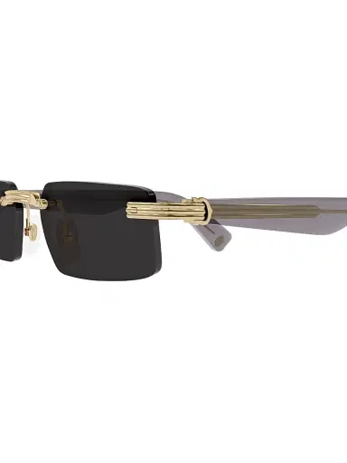Cartier Men's Première De  55MM Rectangular Sunglasses - Gold Black | Thumbnail 4