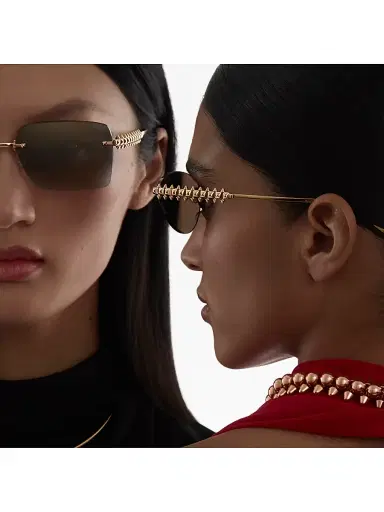Cartier Women's Clash De 58MM Rectangular Sunglasses - Gold Grey | Thumbnail 5