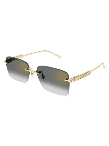 Cartier Women's Clash De 58MM Rectangular Sunglasses - Gold Grey | Thumbnail 1