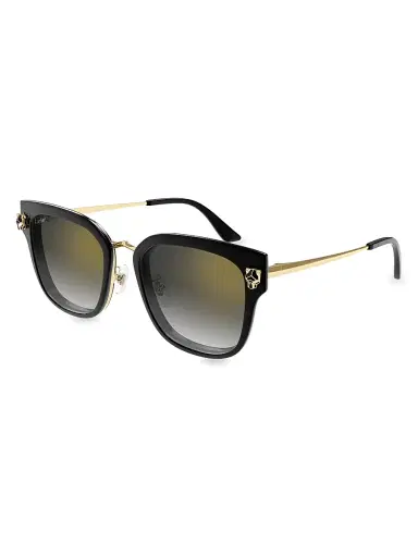 Cartier Women's Panthère Light 55MM Round Sunglasses - Grey Multi Black | Thumbnail 1