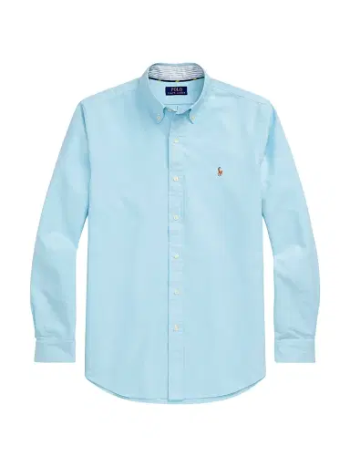 Polo Ralph Lauren Men's Custom-Fit Gingham Cotton Oxford Shirt - Aegean Blue - Size XXL | Thumbnail 1 Polo Ralph Lauren Men's Custom-Fit Gingham Cotton Oxford Shirt - Aegean Blue - Size XXL | Thumbnail 1