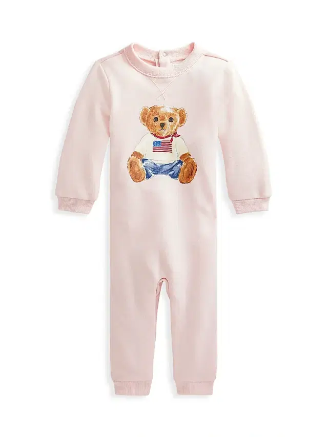 Polo Ralph Lauren Baby Boy's Polo Bear Fleece Coveralls - Pink 9 Months