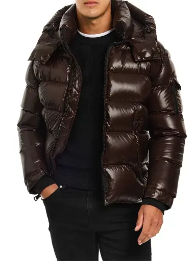 SAM. Men's Glacier Quilted Down Jacket - Chocolate | Thumbnail 2 SAM. Men's Glacier Quilted Down Jacket - Chocolate | Thumbnail 2