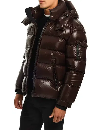 SAM. Men's Glacier Quilted Down Jacket - Chocolate | Thumbnail 4 SAM. Men's Glacier Quilted Down Jacket - Chocolate | Thumbnail 4