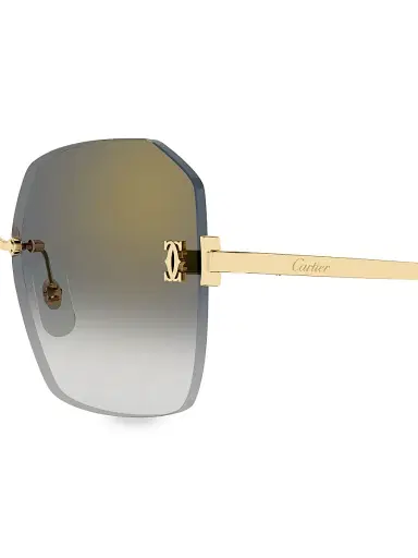 Cartier Women's Double C 55MM Geometrical Sunglasses - Gold Black | Thumbnail 4 Cartier Women's Double C 55MM Geometrical Sunglasses - Gold Black | Thumbnail 4