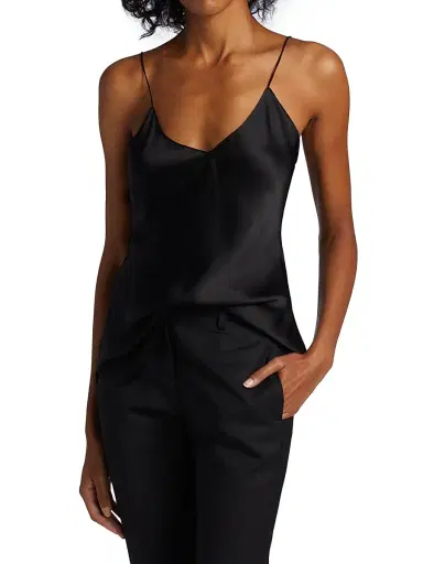 Nili Lotan Women's Isabella Silk Tank Top - Black - Size XL | Thumbnail 3 Nili Lotan Women's Isabella Silk Tank Top - Black - Size XL | Thumbnail 3