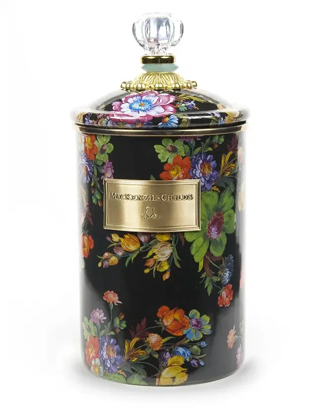 MacKenzie-Childs Flower Market Canister - Black