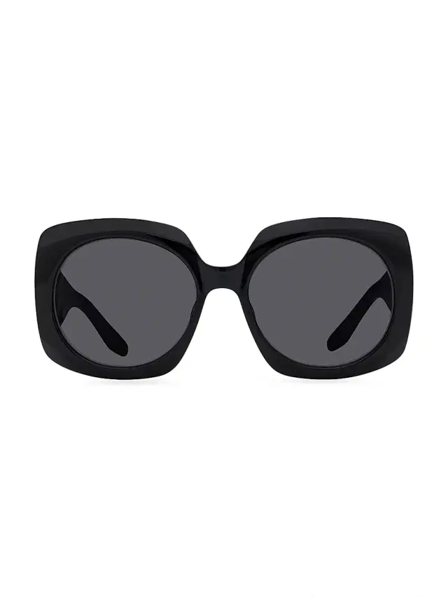 Barton Perreira Women's  x Sarah Hoover Delia 57MM Hexagonal Sunglasses - Noir