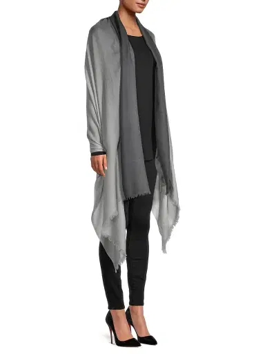 Sofia Cashmere Women's Ombré CashmereScarf - Light Grey White | Thumbnail 4 Sofia Cashmere Women's Ombré CashmereScarf - Light Grey White | Thumbnail 4