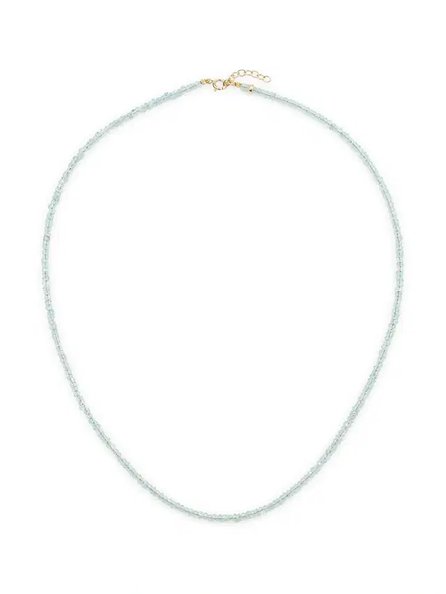 Women's Birthstone 14K Yellow Gold & Gemstone Beaded Necklace - Aquamarine