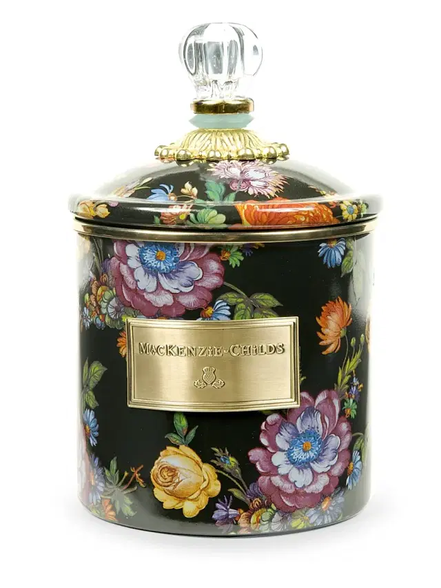 MacKenzie-Childs Flower Market Canister - Black
