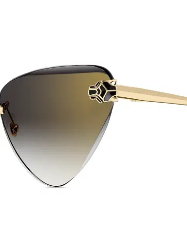 Cartier Women's Panthère Classic 24K Gold-Plated Cat-Eye Sunglasses - Gold Black | Thumbnail 3