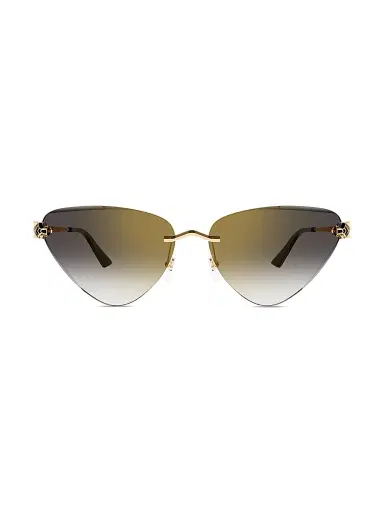 Cartier Women's Panthère Classic 24K Gold-Plated Cat-Eye Sunglasses - Gold Black | Thumbnail 5