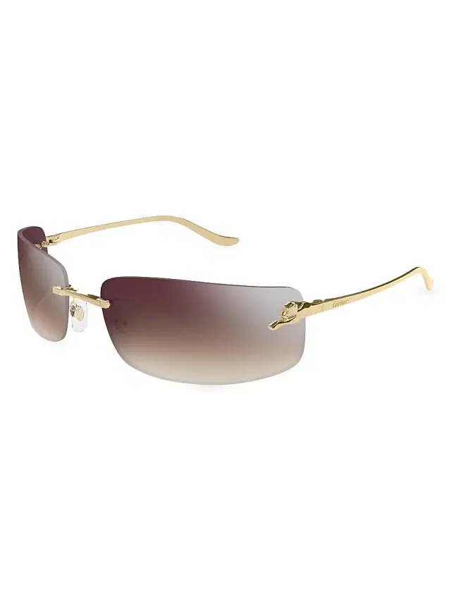 Cartier Women's Panthère Classic 71MM Rectangular Sunglasses - Gradient Burgundy Gold
