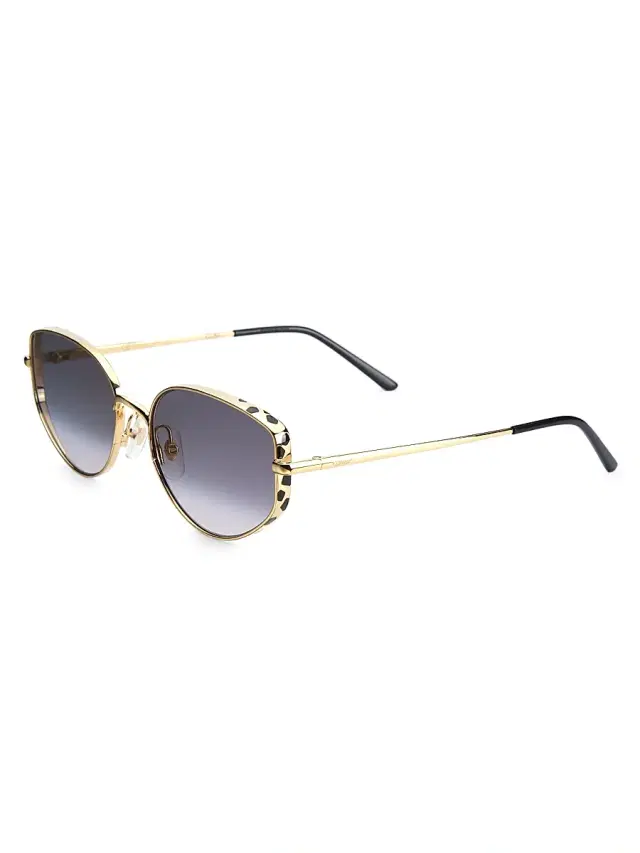 Cartier Women's Panthère De  58MM Cat-Eye Sunglasses - Smooth Gold Grey