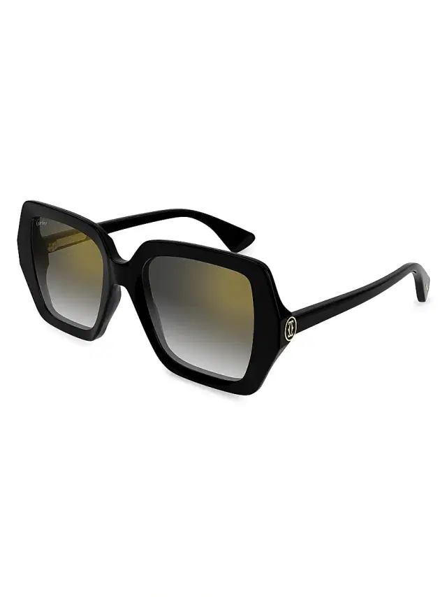 Cartier Women's C Decor 24K Goldplated 58MM Butterfly Sunglasses - Grey Multi Black