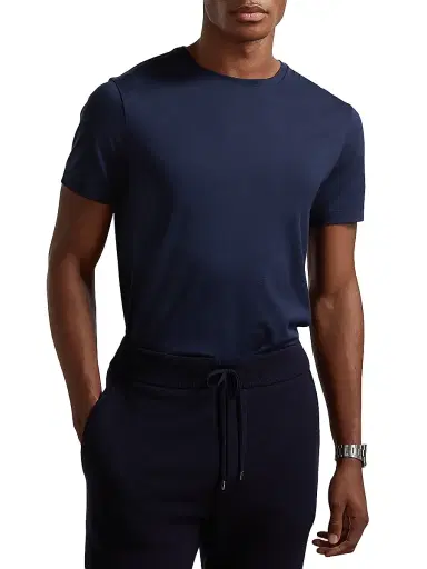 Ralph Lauren Purple Label Men's Short-Sleeve Crewneck Cotton Tee - Classic Chairman Navy - Size XXL | Thumbnail 3 Ralph Lauren Purple Label Men's Short-Sleeve Crewneck Cotton Tee - Classic Chairman Navy - Size XXL | Thumbnail 3