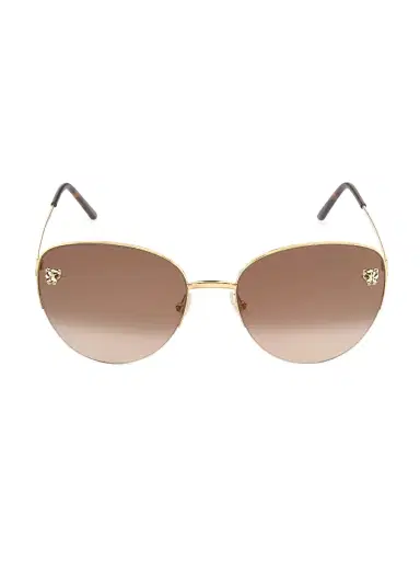Cartier Women's Panthère De 59MM Cat-Eye Sunglasses - Smooth Gold | Thumbnail 2