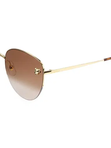Cartier Women's Panthère De 59MM Cat-Eye Sunglasses - Smooth Gold | Thumbnail 3