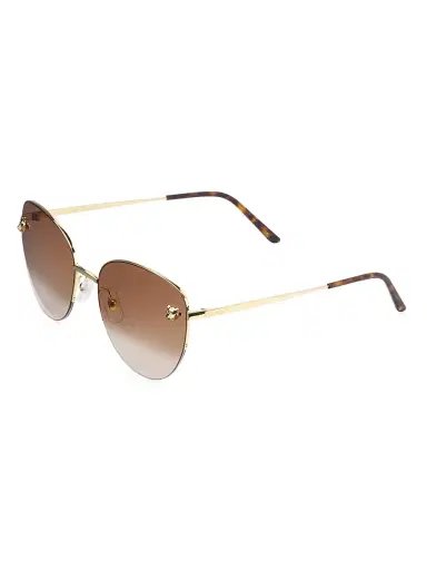 Cartier Women's Panthère De 59MM Cat-Eye Sunglasses - Smooth Gold | Thumbnail 1