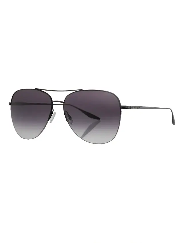 Barton Perreira Men's Chevalier 57MM Aviator Sunglasses - Black Satin Smolder