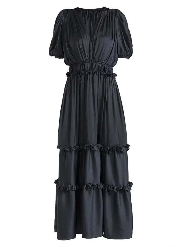 Shoshanna Women's Marcela Ruffled Tiered Dress - Jet