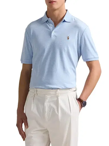 Polo Ralph Lauren Men's Cotton Slim-Fit Polo Shirt - Office Blue Heather - Size XXL | Thumbnail 3