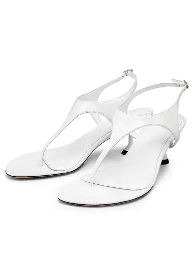 Proenza Schouler Women's Tee 60MM Leather T-Strap Sandals - White - Size 11 | Thumbnail 2