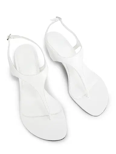 Proenza Schouler Women's Tee 60MM Leather T-Strap Sandals - White - Size 11 | Thumbnail 4