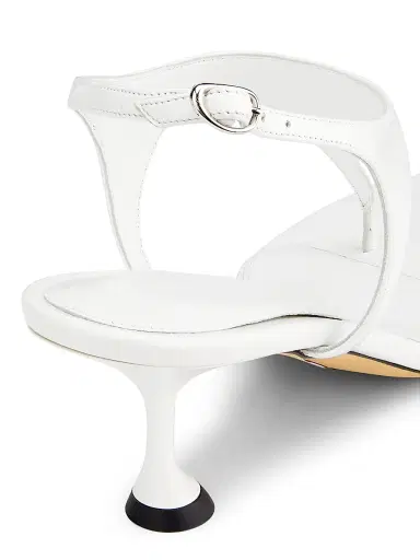 Proenza Schouler Women's Tee 60MM Leather T-Strap Sandals - White - Size 11 | Thumbnail 5