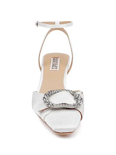 BADGLEY MISCHKA Women's Odesza 50MM Crepe Pumps - White Crepe - Size 11 | Thumbnail 5 BADGLEY MISCHKA Women's Odesza 50MM Crepe Pumps - White Crepe - Size 11 | Thumbnail 5
