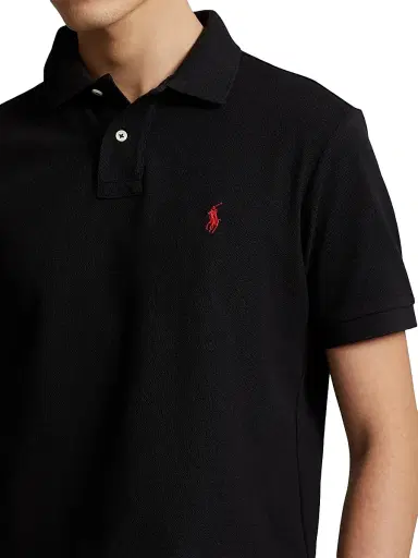 Polo Ralph Lauren Men's Logo Cotton Slim-Fit Polo Shirt - Black - Size XXL | Thumbnail 5 Polo Ralph Lauren Men's Logo Cotton Slim-Fit Polo Shirt - Black - Size XXL | Thumbnail 5