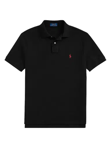 Polo Ralph Lauren Men's Logo Cotton Slim-Fit Polo Shirt - Black - Size XXL | Thumbnail 1 Polo Ralph Lauren Men's Logo Cotton Slim-Fit Polo Shirt - Black - Size XXL | Thumbnail 1