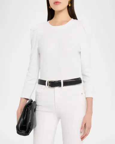 Veronica Beard Britney Puff-Sleeve Cotton Top | Thumbnail 3