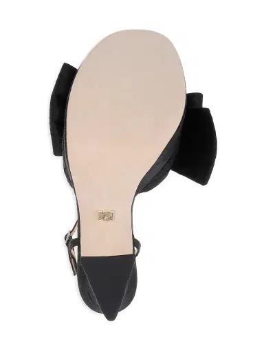 BADGLEY MISCHKA Women's Oliva 85MM Silk Bow Sandals - Black Silk - Size 9 | Thumbnail 6 BADGLEY MISCHKA Women's Oliva 85MM Silk Bow Sandals - Black Silk - Size 9 | Thumbnail 6