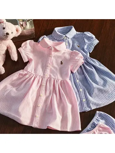 Polo Ralph Lauren Baby Girl's 2-Piece Oxford Shirtdress & Bloomers Set - Pink - Size 9 Months | Thumbnail 4
