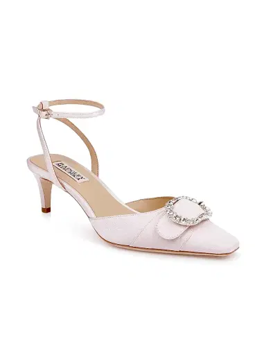 Badgley Mischka Women's Odesza 50MM Crepe Pumps - Pink | Thumbnail 2 Badgley Mischka Women's Odesza 50MM Crepe Pumps - Pink | Thumbnail 2