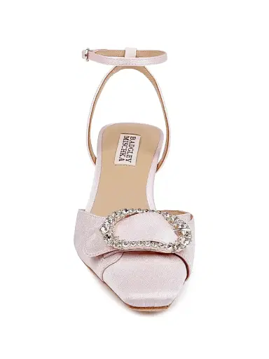 Badgley Mischka Women's Odesza 50MM Crepe Pumps - Pink | Thumbnail 5 Badgley Mischka Women's Odesza 50MM Crepe Pumps - Pink | Thumbnail 5