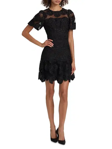 Milly Women's Yasmin Lace Minidress - Black | Thumbnail 2