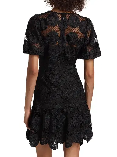 Milly Women's Yasmin Lace Minidress - Black | Thumbnail 5