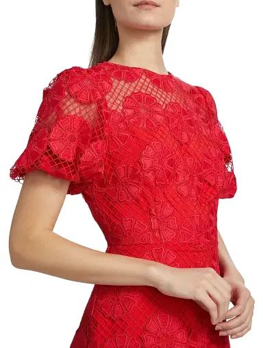 Milly Women's Yasmin Lace Minidress - Red | Thumbnail 6 Milly Women's Yasmin Lace Minidress - Red | Thumbnail 6