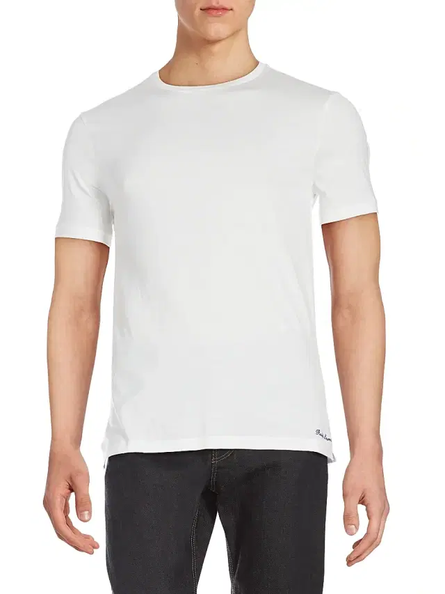 Men's Short-Sleeve Crewneck Cotton Tee - White