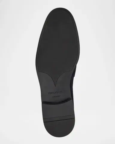 Ferragamo Men 's Desio Gancio Ornament Grained Leather Penny Loafers | Thumbnail 6 Ferragamo Men 's Desio Gancio Ornament Grained Leather Penny Loafers | Thumbnail 6