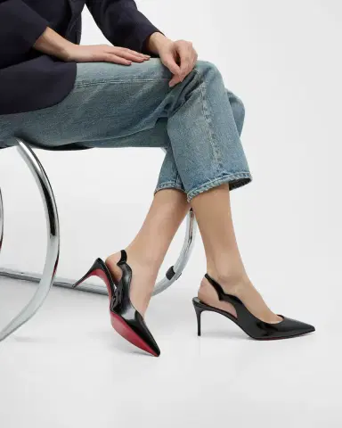 Christian Louboutin 70mm Hot Chick Patent Slingback Pumps | Thumbnail 2