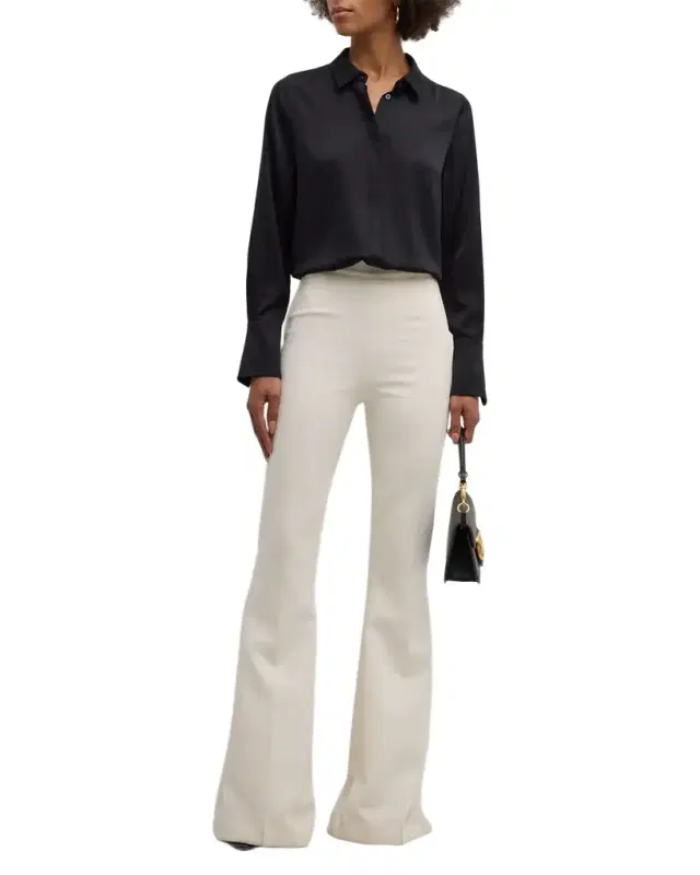Kobi Halperin Larissa Split-Cuff Button-Down Blouse