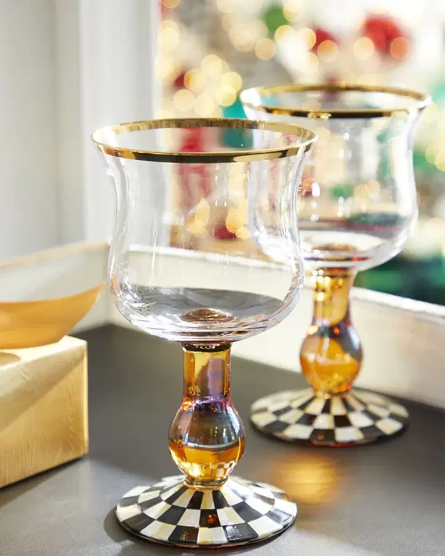 MacKenzie-Childs Courtly Check Wine Glass