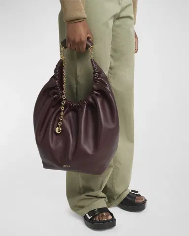 Loewe Squeeze Medium Shoulder Bag in Napa Leather | Thumbnail 3