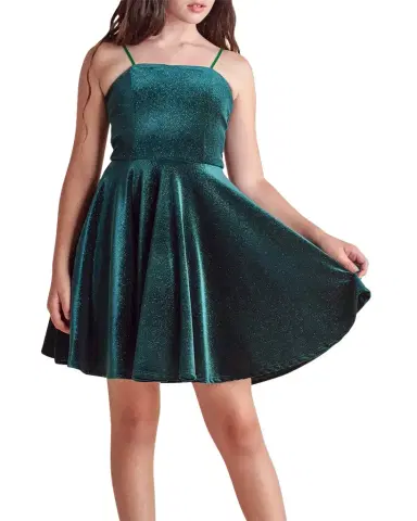 Un Deux Trois Girl's Fit and Flare Textured Dress, Size -16 | Thumbnail 1