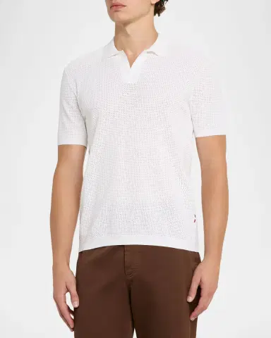 Orlebar Brown Men's Roddy Mesh Stitch Polo Shirt | Thumbnail 4 Orlebar Brown Men's Roddy Mesh Stitch Polo Shirt | Thumbnail 4