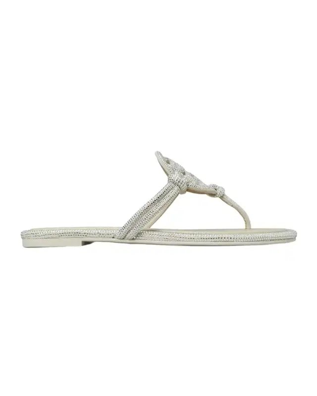 Tory Burch Miller Pave Leather Logo Sandals